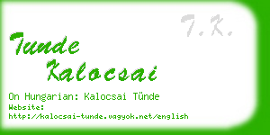 tunde kalocsai business card